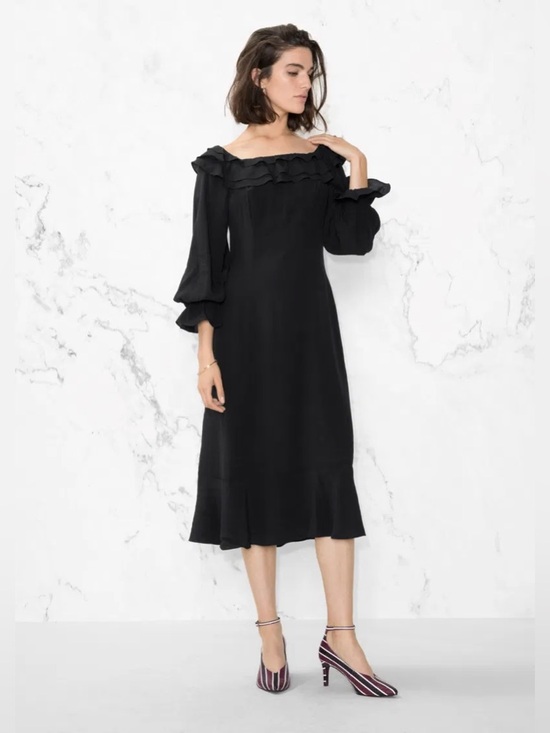 & Other Stories Dresses & Skirts - & Other Stories Layered Frill Tiered Black Maxi Dress Size 4